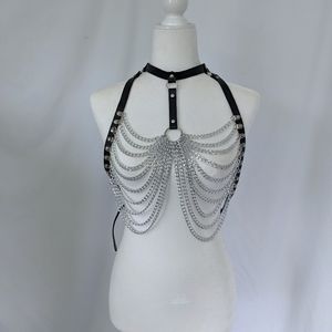 Rave chain harness bra